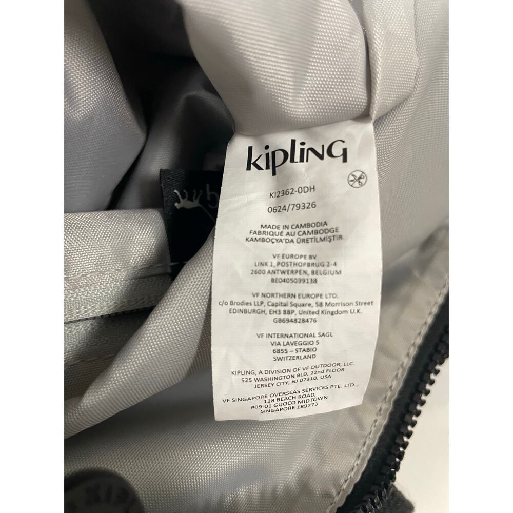 Kipling Black Nylon Tote Crossbody Bag Davina Monkey Lightweight Everyday - Picture 7 of 10